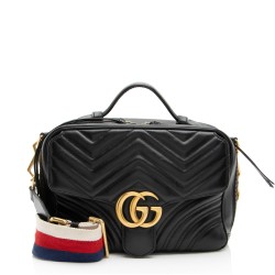 Gucci Matelasse Leather GG Marmont Zip Around Top Handle