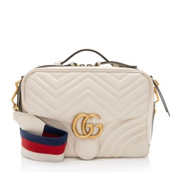 Gucci Matelasse Leather GG Marmont Zip Around Top Handle