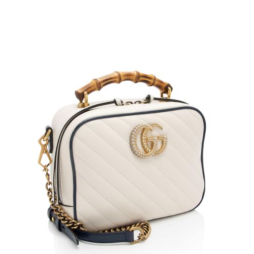 Gucci Matelasse Leather Torchon GG Marmont Bamboo Top Handle