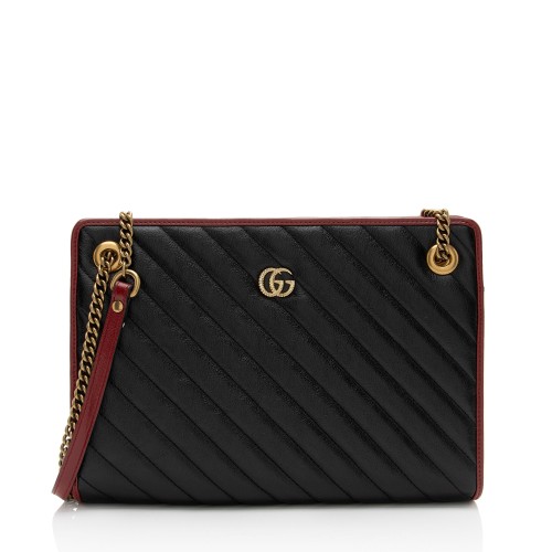 Gucci Matelasse Leather Torchon GG Marmont Chain Tote