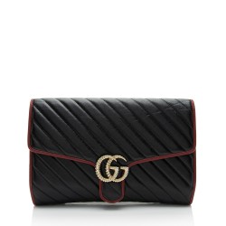 Gucci Matelasse Leather Torchon GG Marmont Clutch