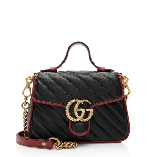 Gucci Matelasse Leather Torchon GG Marmont Mini Top Handle