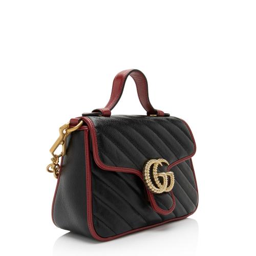 Gucci Matelasse Leather Torchon GG Marmont Mini Top Handle