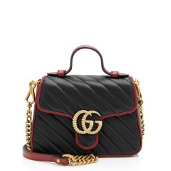 Gucci Matelasse Leather Torchon GG Marmont Mini Top Handle