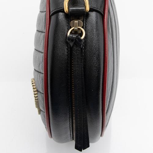 Gucci Matelasse Leather Torchon GG Marmont Round Mini Shoulder Bag