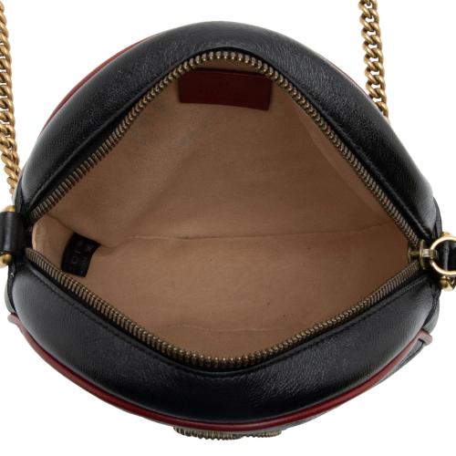 Gucci Matelasse Leather Torchon GG Marmont Round Mini Shoulder Bag