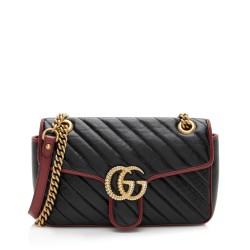 Gucci Matelasse Leather Torchon GG Marmont Small Flap Bag