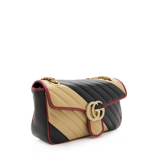 Gucci Matelasse Leather Torchon GG Marmont Small Flap Bag