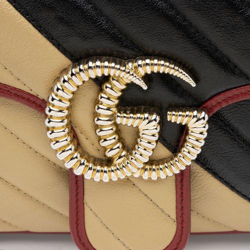 Gucci Matelasse Leather Torchon GG Marmont Small Flap Bag