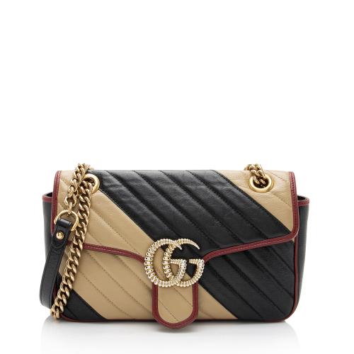 Gucci Matelasse Leather Torchon GG Marmont Small Flap Bag