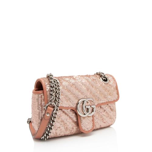 Gucci Matelasse Sequin GG Marmont Mini Flap Bag