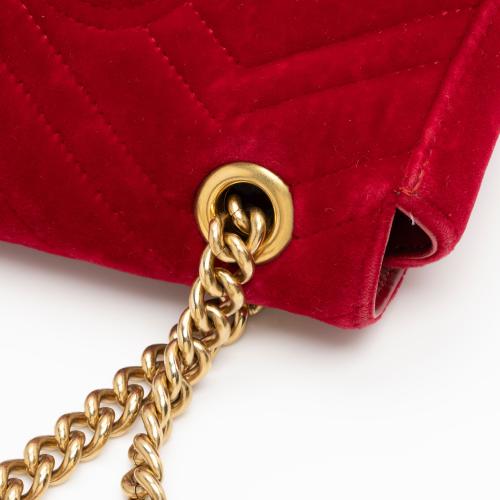 Gucci Matelasse Velvet GG Marmont Mini Flap Bag