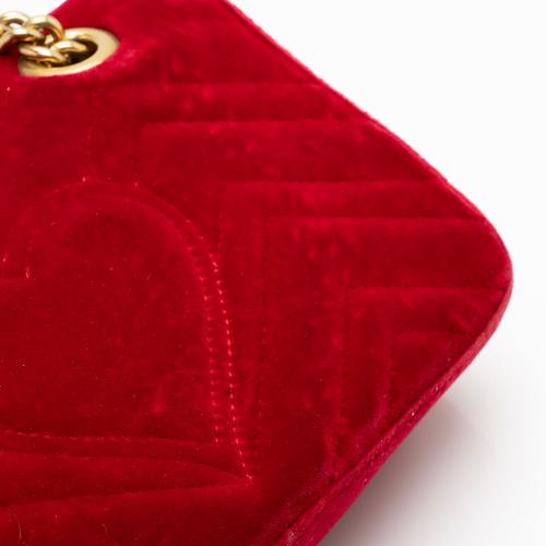 Gucci Matelasse Velvet GG Marmont Mini Flap Bag