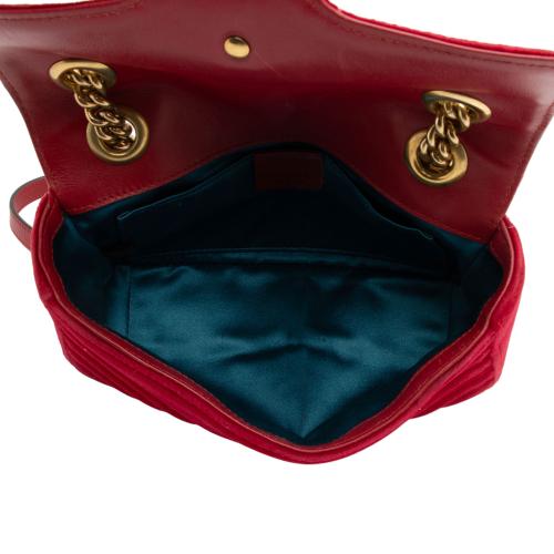 Gucci Matelasse Velvet GG Marmont Mini Flap Bag