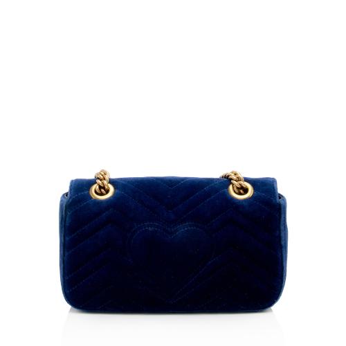 Gucci Matelasse Velvet GG Marmont Mini Flap Bag