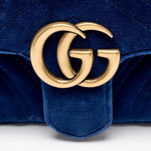 Gucci Matelasse Velvet GG Marmont Mini Flap Bag