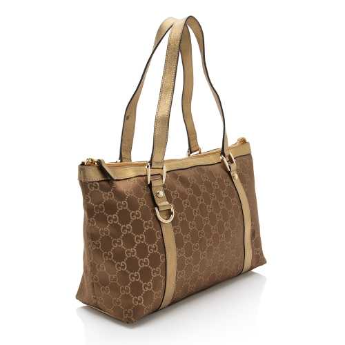 Gucci Metallic GG Canvas Abbey Medium Tote