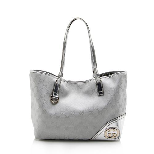 Gucci Metallic GG Canvas Britt Small Tote