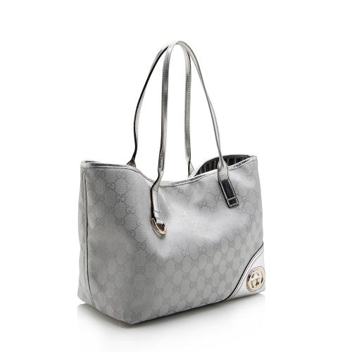 Gucci Metallic GG Canvas Britt Small Tote