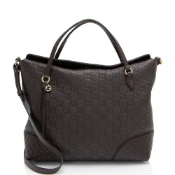 Gucci Metallic Guccissima Leather Bree Fold Over Tote