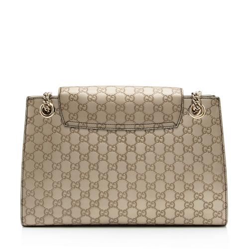 Gucci Metallic Guccissima Leather Emily Large Shoulder Bag