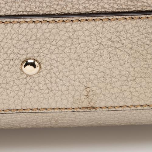 Gucci Metallic Leather Bamboo Mini Shopper Tote