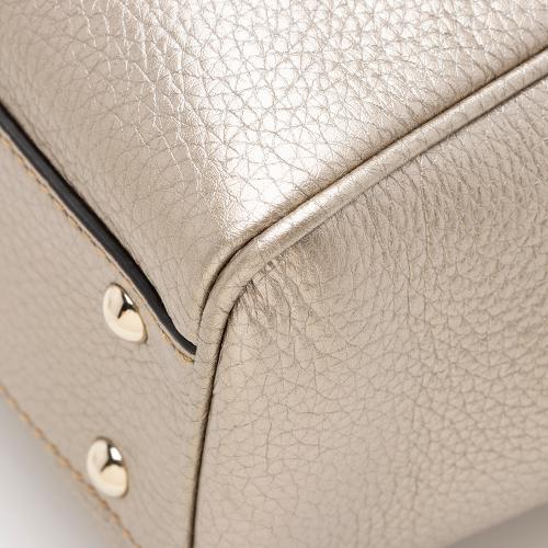 Gucci Metallic Leather Bamboo Mini Shopper Tote