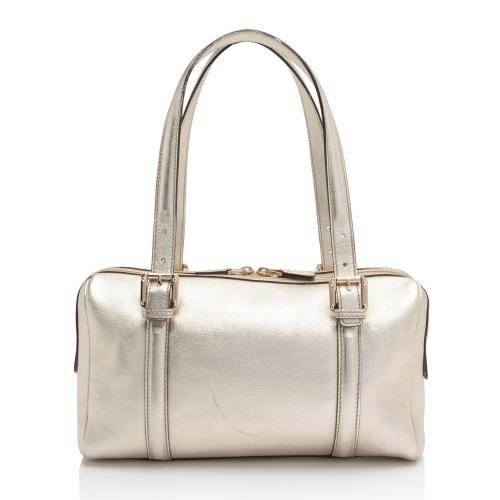 Gucci Metallic Leather Britt Small Boston Bag