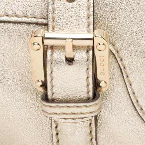 Gucci Metallic Leather Britt Small Boston Bag