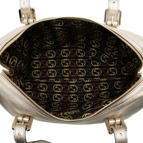 Gucci Metallic Leather Britt Small Boston Bag