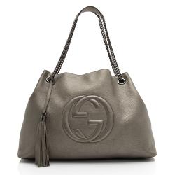 Gucci Metallic Leather Soho Large Shoulder Bag