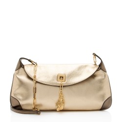 Gucci Metallic Leather Tiger Charm Shoulder Bag