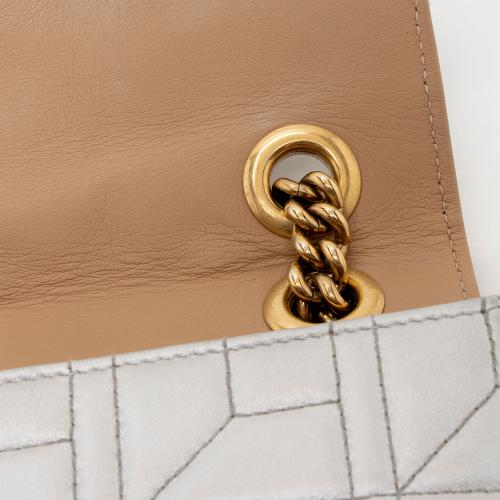 Gucci Metallic Matelasse Leather Pearl GG Marmont Mini Flap Bag - FINAL SALE