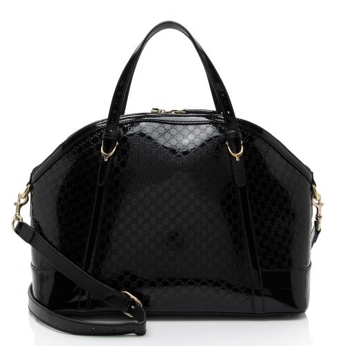 Gucci Microguccissima Patent Leather Nice Satchel