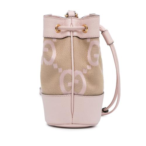 Gucci Mini Jumbo GG Canvas Ophidia Bucket Bag