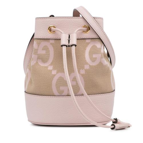 Gucci Mini Jumbo GG Canvas Ophidia Bucket Bag