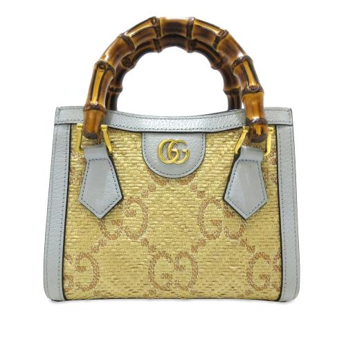 Gucci Mini Jumbo GG Raffia Diana