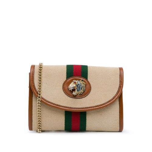 Gucci Mini Rajah Web Chain Canvas Crossbody Bag