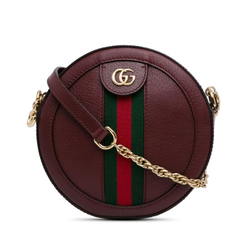 Gucci Mini Round Ophidia Leather Crossbody Bag