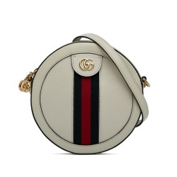 Gucci Mini Round Ophidia Leather Crossbody Bag