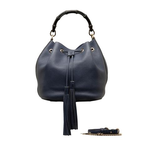 Gucci Miss Bamboo Leather Bucket Bag