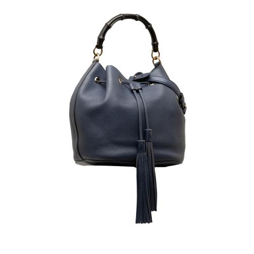 Gucci Miss Bamboo Leather Bucket Bag