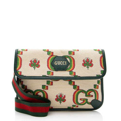 Gucci Jumbo GG Canvas Embroidered Floral Belt Bag