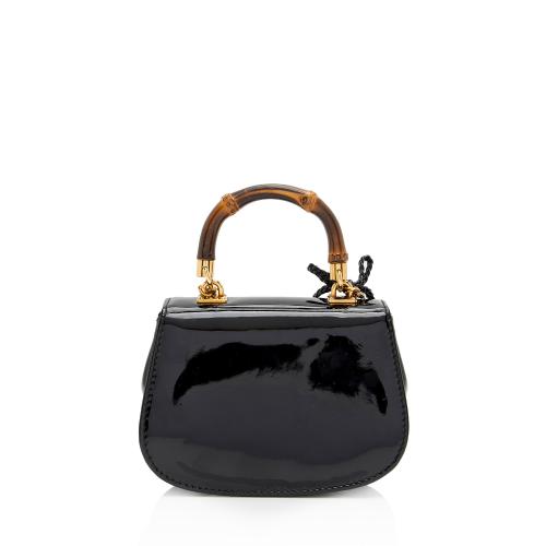 Gucci Patent Leather Bamboo Night Evening Bag