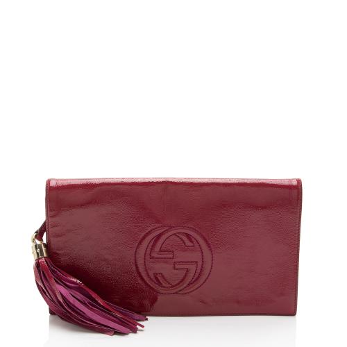 Gucci Patent Leather Soho Clutch