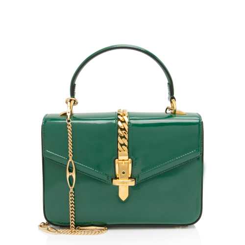 Gucci Patent Leather Sylvie 1969 Mini Top Handle