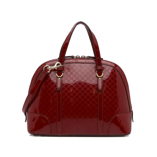 Gucci Patent Microguccissima Nice Dome Satchel