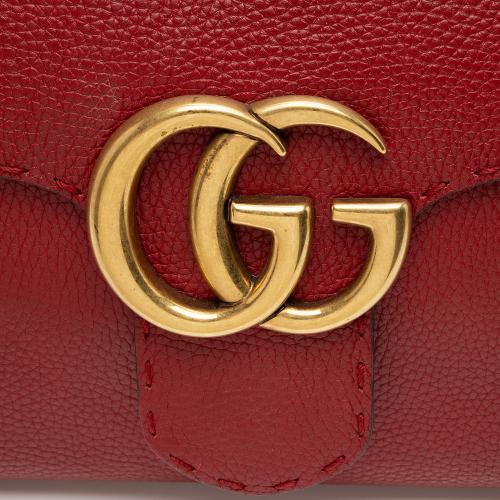 Gucci Pebbled Leather GG Marmont Top Handle