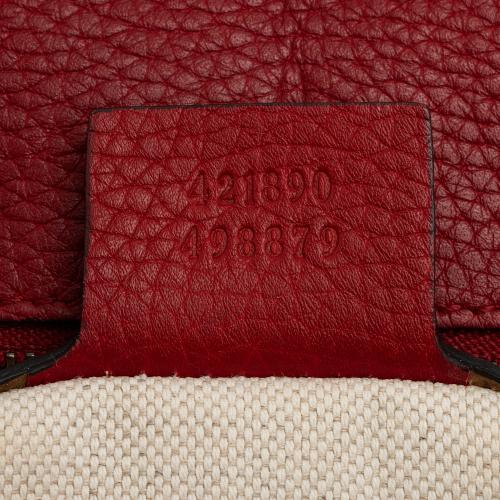 Gucci Pebbled Leather GG Marmont Top Handle