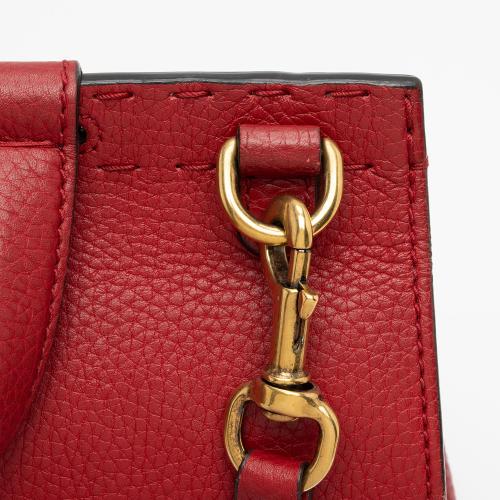 Gucci Pebbled Leather GG Marmont Top Handle